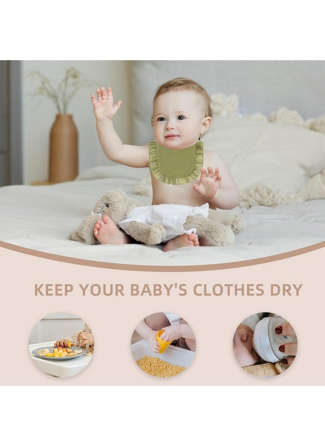 duludulu - Baby Muslin Bibs For Baby Girl & Boys Bandana Bibs Soft Drool Baby Bibs 100% Cotton Bibs Organic Solid Colors Lapshoulder Bibs Toddlers Infants Teething(8 Pack) - Image 1