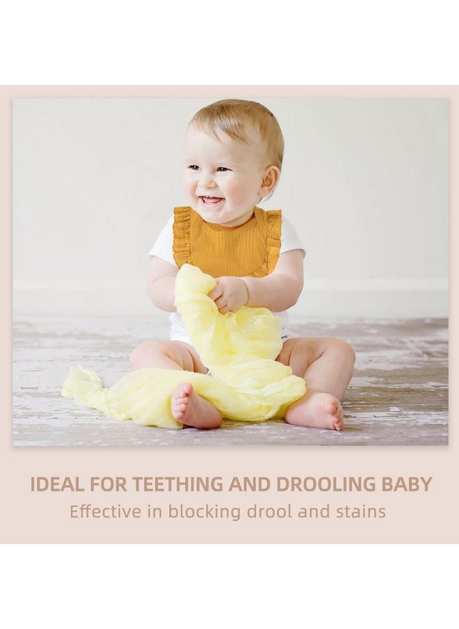 duludulu - Baby Muslin Bibs For Baby Girl & Boys Bandana Bibs Soft Drool Baby Bibs 100% Cotton Bibs Organic Solid Colors Lapshoulder Bibs Toddlers Infants Teething(8 Pack) - Image 1