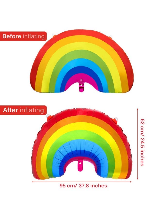 Gejoy 6 Pieces Rainbow Pride Foil Balloon Rainbow Foil LGBTQIA Balloons Party Decoration Large Size for Birthday Baby Shower Wedding - Image 2
