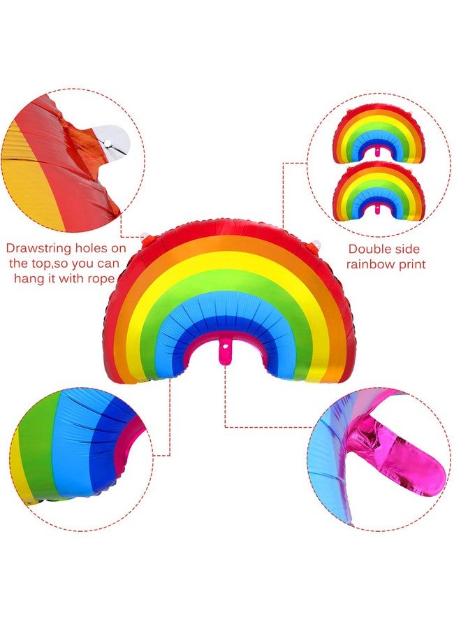 Gejoy 6 Pieces Rainbow Pride Foil Balloon Rainbow Foil LGBTQIA Balloons Party Decoration Large Size for Birthday Baby Shower Wedding - Image 4