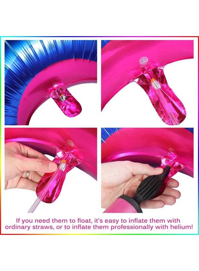 Gejoy 6 Pieces Rainbow Pride Foil Balloon Rainbow Foil LGBTQIA Balloons Party Decoration Large Size for Birthday Baby Shower Wedding - Image 3