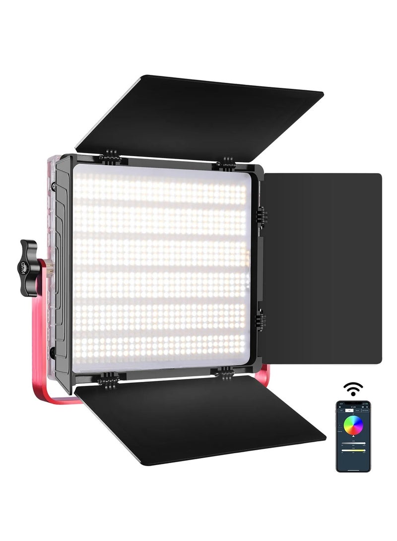 GVM GVM 1200D 50W RGB + Bi‑Color LED Studio Light – 928‑LED Panel, 3200K–5600K + Full RGB, CRI 97+, App/DMX Control, Barndoors, AC/DC, NP‑F Battery  - Image 1