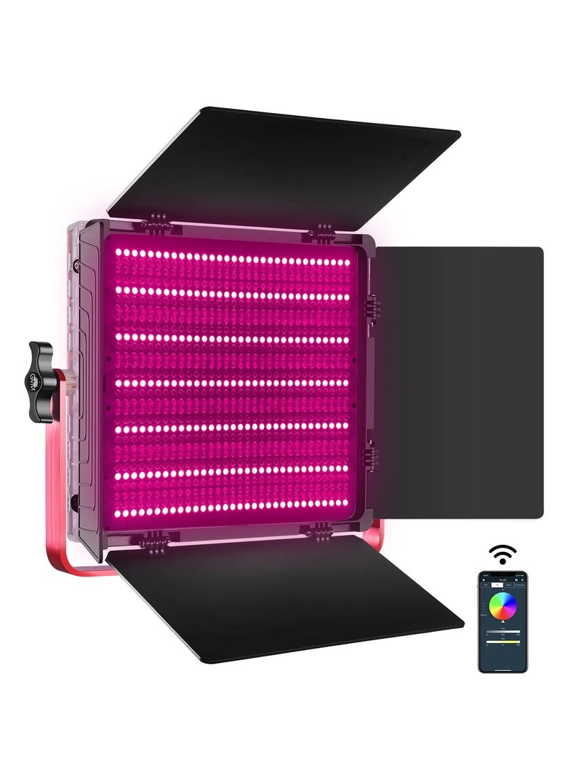 GVM GVM 1200D 50W RGB + Bi‑Color LED Studio Light – 928‑LED Panel, 3200K–5600K + Full RGB, CRI 97+, App/DMX Control, Barndoors, AC/DC, NP‑F Battery  - Image 2