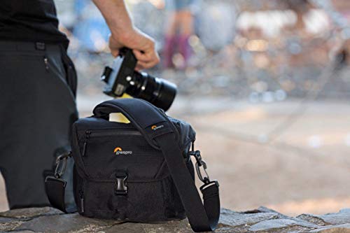 Lowepro LP37117, Nova 140AW II Camera Bag, Customizable, Portable, Fits Mirrorless with 17-85mm Attached Lens, Compact Drone, Flash, Black - Image 2