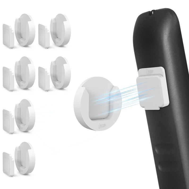 YYILIS Magnetic Remote Control Holder Wall Mount, Upgrade Remote Control Organizers Storage Self-Adhesive TV Remote Control Caddy for Back of TV (White 6) - Image 1