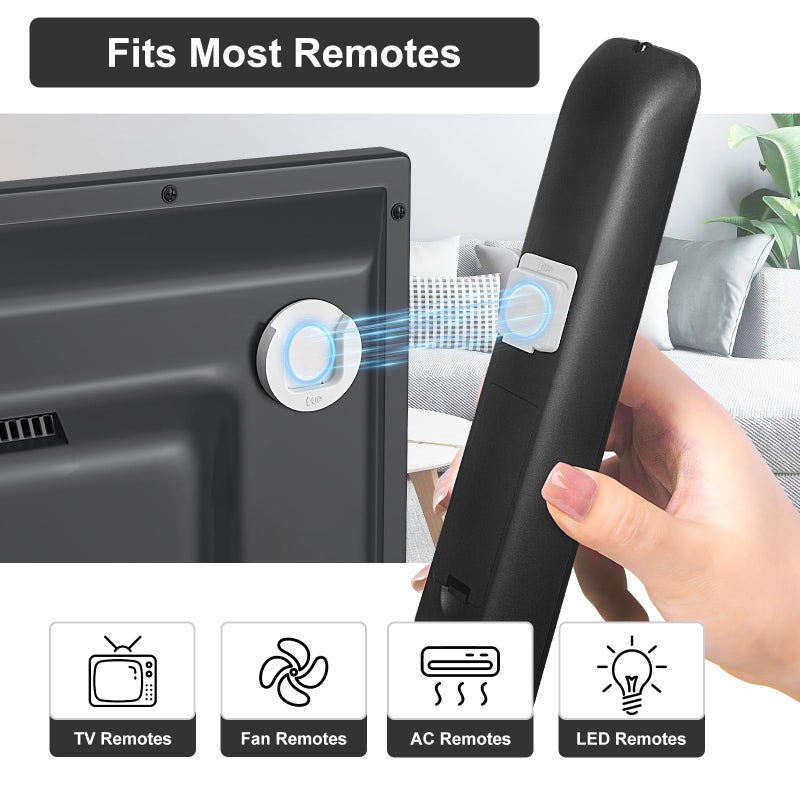 YYILIS Magnetic Remote Control Holder Wall Mount, Upgrade Remote Control Organizers Storage Self-Adhesive TV Remote Control Caddy for Back of TV (White 6) - Image 3