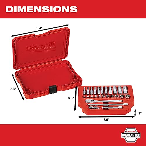 Milwaukee Ratchet-Socket Set SAE 1/4IN 48-22-9404 - Image 5