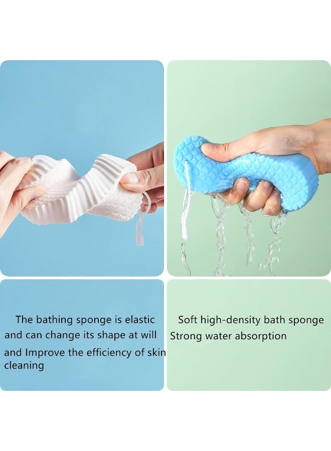 قطعة واحدة من إسفنجة الاستحمام الفائقة النعومة، إسفنجة استحمام ناعمة للجسم، مقشر سبا لإزالة الجلد الميت، إسفنجات استحمام ثلاثية الأبعاد، إسفنجة استحمام قابلة لإعادة الاستخدام للبالغين والأطفال - Image 3