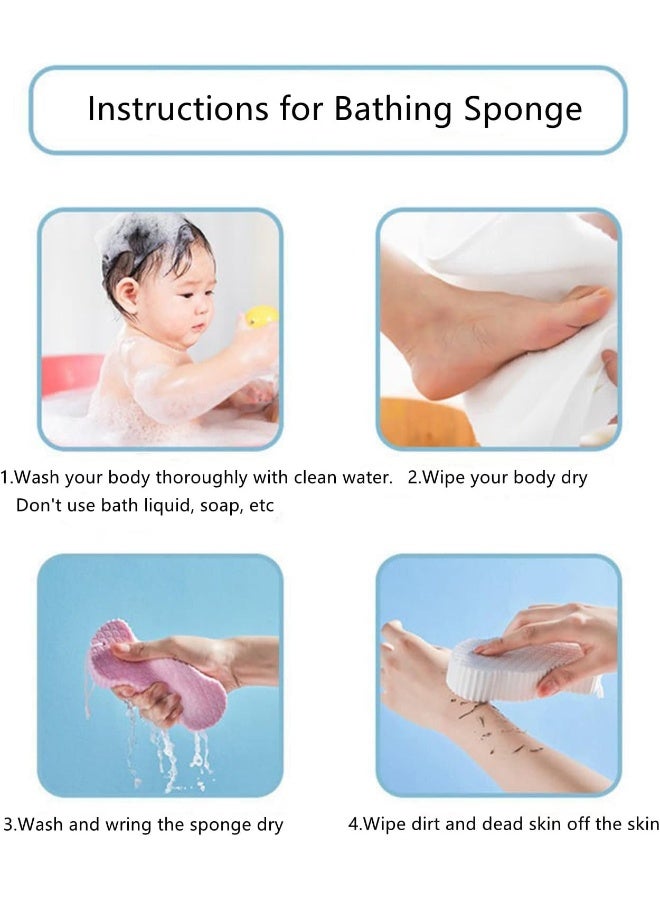 قطعة واحدة من إسفنجة الاستحمام الفائقة النعومة، إسفنجة استحمام ناعمة للجسم، مقشر سبا لإزالة الجلد الميت، إسفنجات استحمام ثلاثية الأبعاد، إسفنجة استحمام قابلة لإعادة الاستخدام للبالغين والأطفال - Image 5