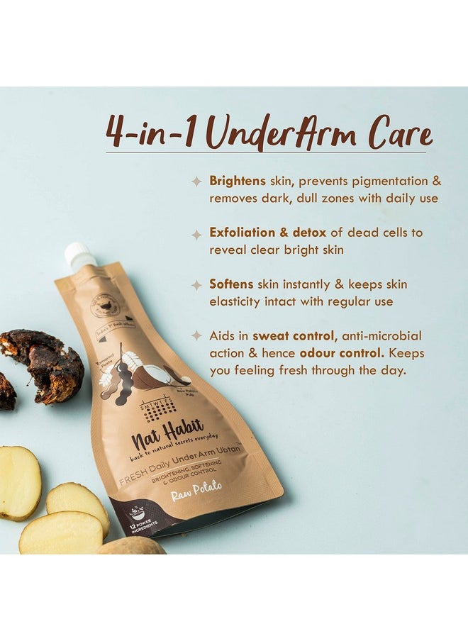 Nat Habit Raw Potato Underarm Ubtan & Scrub For Brightening, Softening & Odour Control With Tamarind & Zero Chemical (40Gm X Pack Of 2)  - Image 4