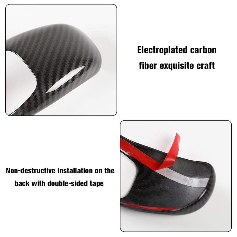 CheroCar Gear Shift Knob Cover Stick Shifter Cap Cover Frame for 2014-2015 Jeep Grand Cherokee, for 2012-2014 Chrysler 300C, Interior Accessories (Carbon Fiber Grain) - Image 5