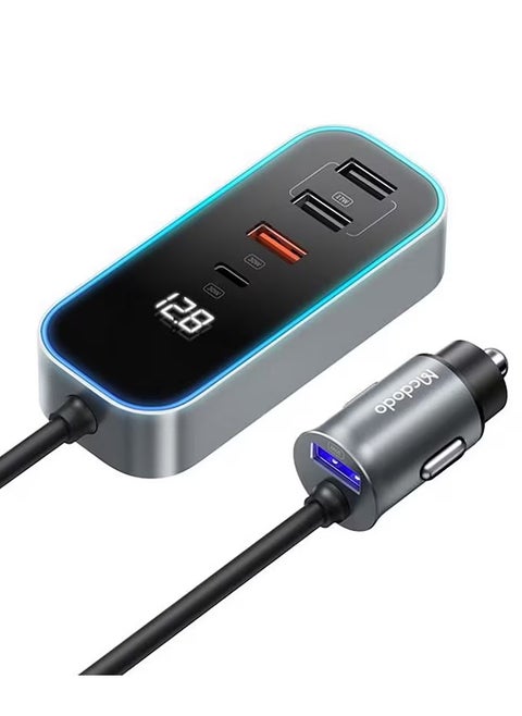 Mcdodo 5-Port Fast Car Charger (4 USB + 1 Type-C) CC-1900 Gray