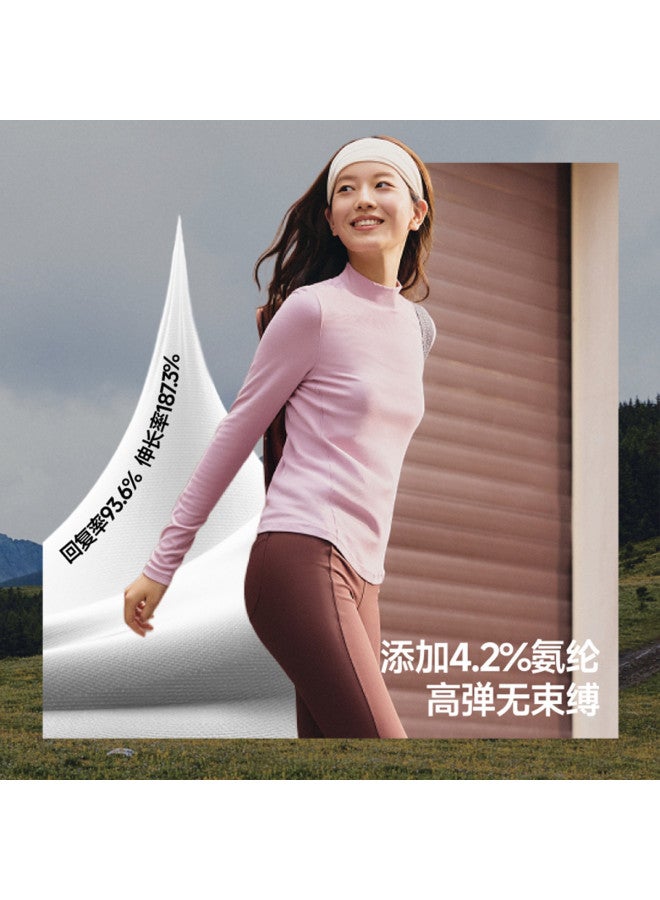 Beneunder New Versatile Brushed Semi-High Neck Base Layer Shirt For Women, Long Sleeve T-Shirt For Outerwear Or Layering - Image 5