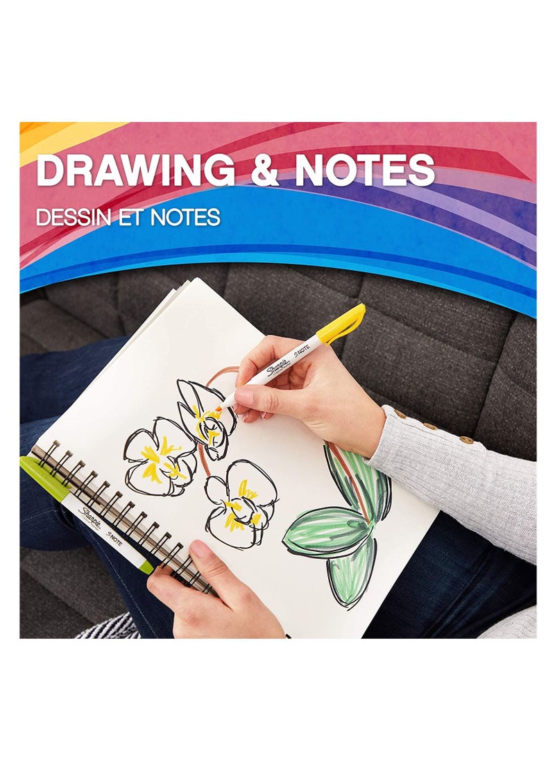 Sharpie قلم تحديد دائم بطرف مشطوف متعدد الألوان، مكون من 4 قطع  - Image 3