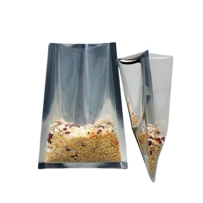 TRANSPARENT FRONT/SILVER BACK FOOD GRADE STORAGE TRANSPARENT VACUUM POUCHES | TRAVEL FRIENDLY | AIRTIGHT | SPACE SAVER | PACKING - PACK OF 100 PCS (10 X 12 INCH)