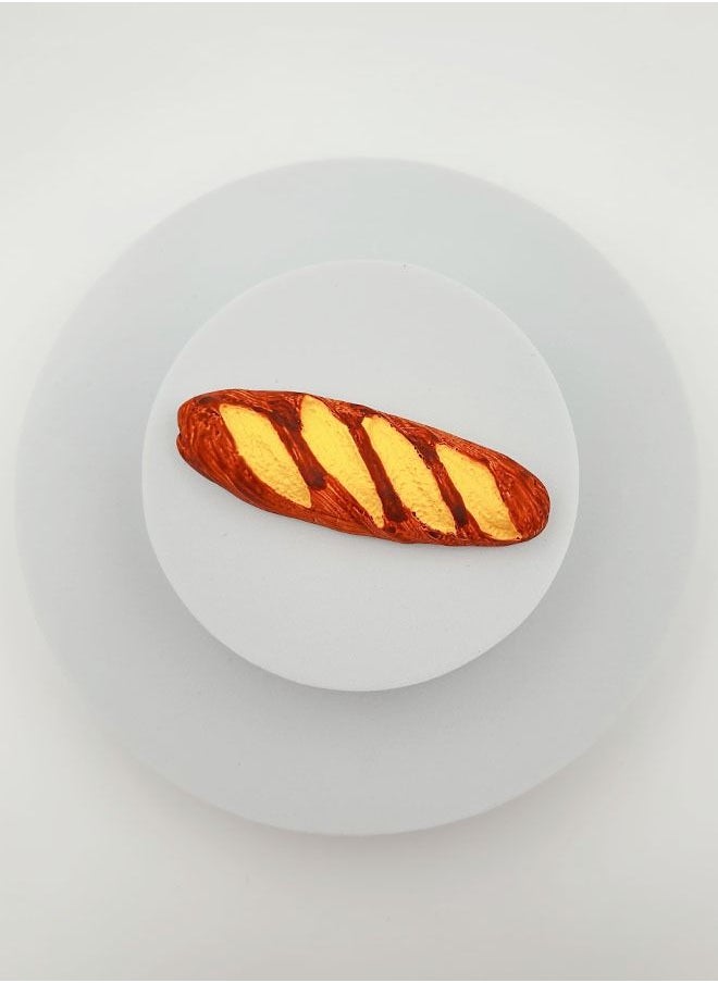 Generic - Bread 3D Resin Refrigerator Magnet Yellow/Brown，Resin Cute Food Fridge Magnets Refrigerator Stickers,Creative Natural Food Shaped Magnets for Office whiteboard Kitchen Magnetic Fridge Sticker - Image 1