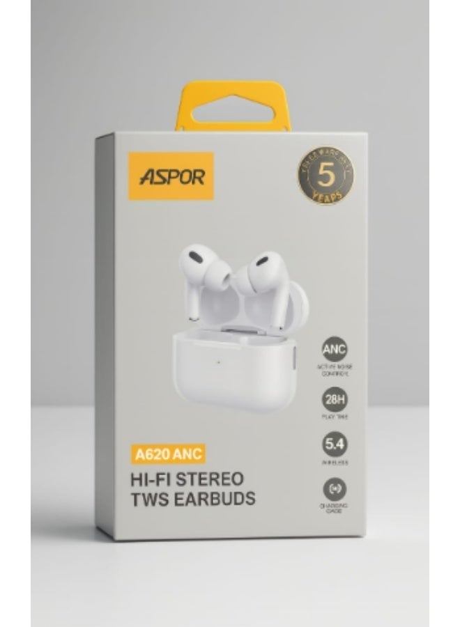 أسبور سماعات ASPOR A620 ANC – صوت Hi-Fi وعزل ضوضاء فعّال 🔇✨ - Image 1