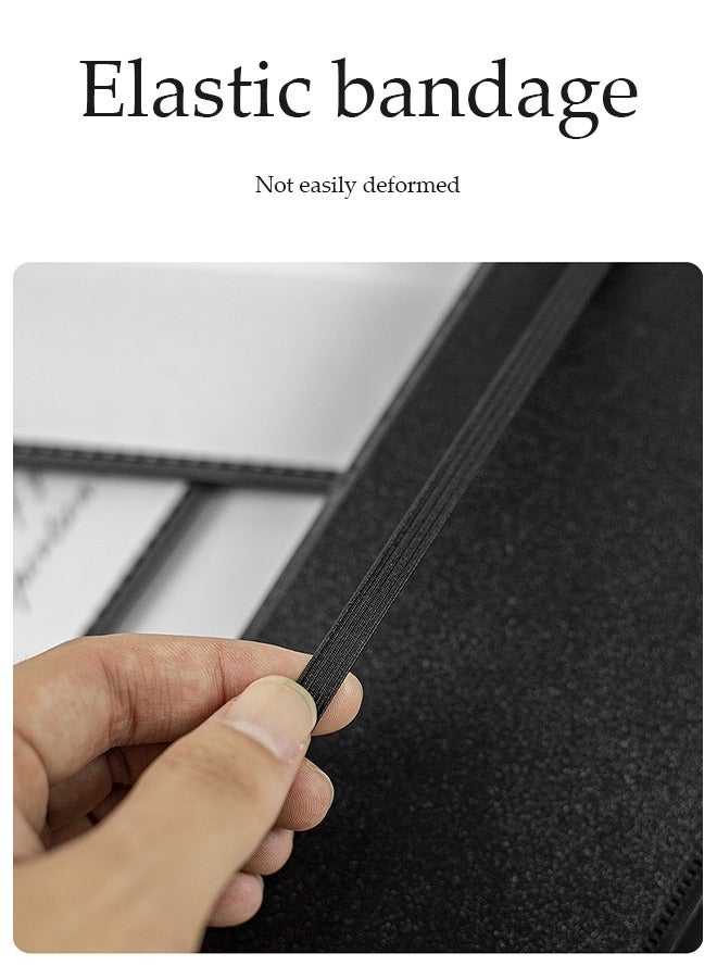 DUNISO لوحة ملاحظات للتمريض، لوحة ملاحظات قابلة للطي بثلاث طبقات، لوحة طبية محمولة، تصميم مشبك، تصميم حزام مرن، مناسبة للطلاب والممرضين والأطباء، سوداء - Image 5