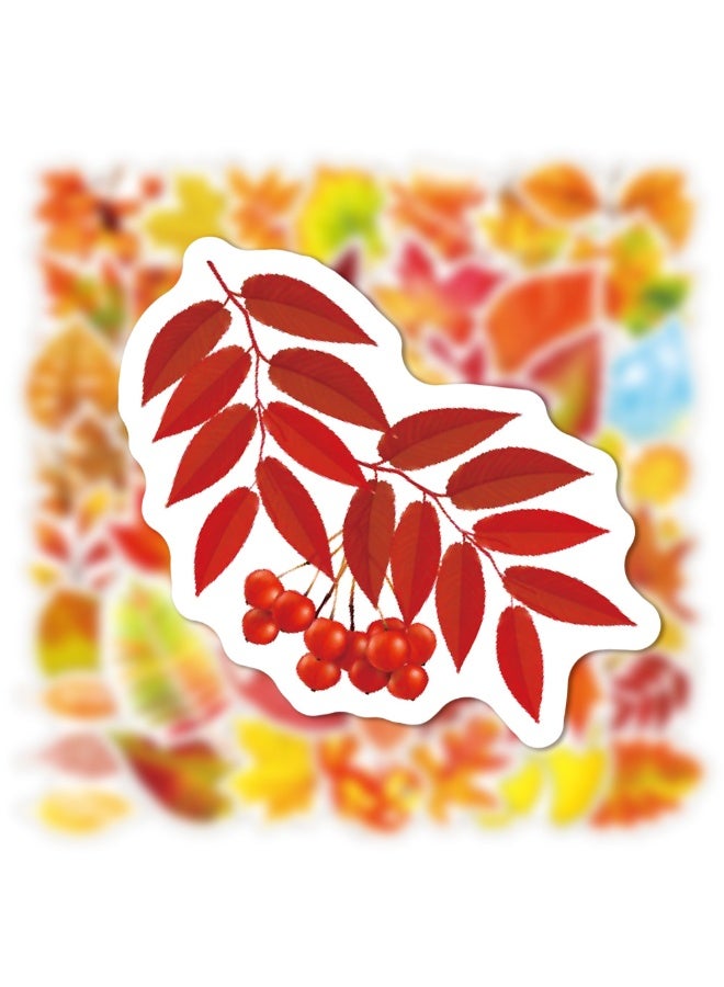 NIBEMINENT 50 Pcs Autumn Leaves Thanksgiving Deco Kit Waterproof Stickers, High Definition Printing Bright Colors, Suitable for Laptop Skateboard Luggage Water Bottle Guitar DIY - Image 3