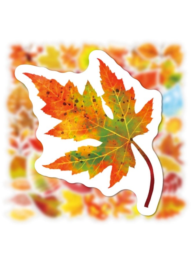 NIBEMINENT 50 Pcs Autumn Leaves Thanksgiving Deco Kit Waterproof Stickers, High Definition Printing Bright Colors, Suitable for Laptop Skateboard Luggage Water Bottle Guitar DIY - Image 2