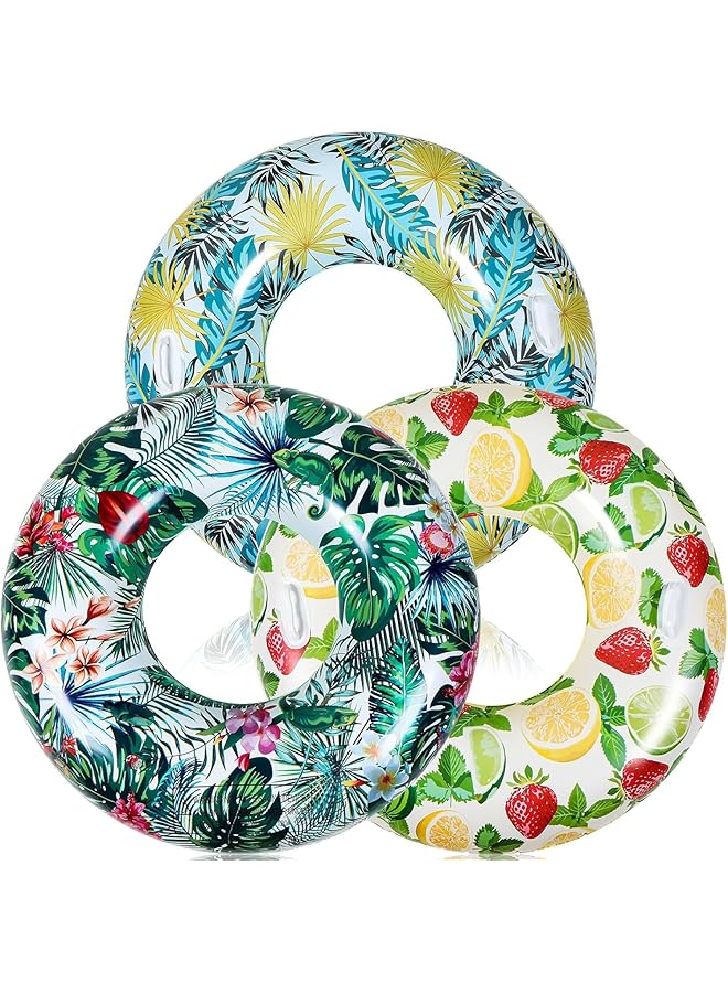 KASTWAVE 3 Pcs Inflatable Pool Floats 47 Inch Pool Floaties Tubes Jumbo Pool Tubes Pool Rings For Adults Summer Beach Bachelorette Wedding Party Decor Supplies - Image 1