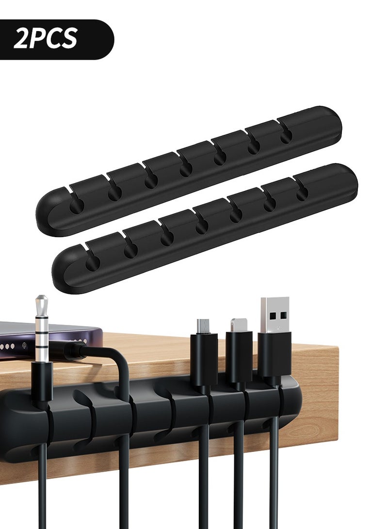 بيروي 2 قطعة مشابك إدارة الكابلات لكابلات الطاقة - كابلات USB - كابلات التلفزيون - الكمبيوتر - المنزل والمكتب - كابلات المكتب وغيرها.  - Image 1