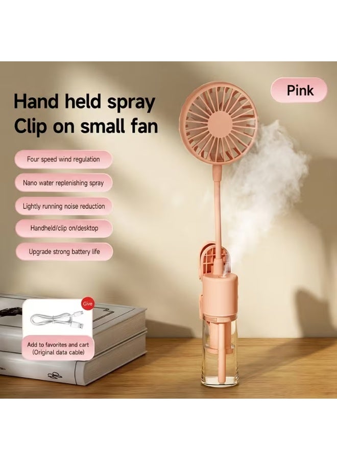 BlueFire F13 Handheld Spray Misting Fan with Clip-On Bendable Stand, 4-Speed USB Rechargeable Portable Mini Cooling Fan with Water Mist Spray, Adjustable Airflow for Baby Stroller, Picnic, Travel, Camping, Office, Car & Outdoor Summer Cooling - Image 3