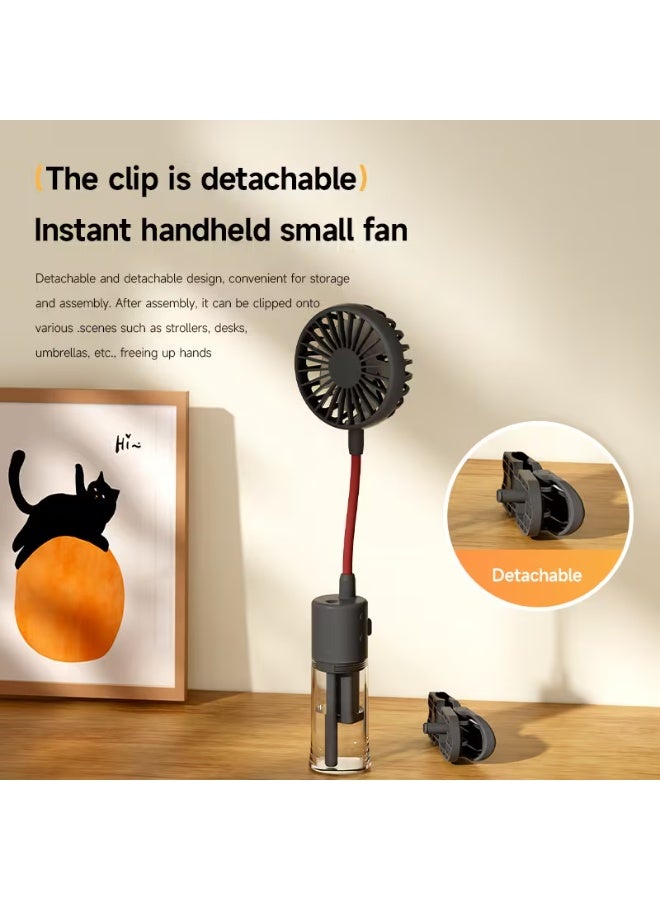 BlueFire F13 Handheld Spray Misting Fan with Clip-On Bendable Stand, 4-Speed USB Rechargeable Portable Mini Cooling Fan with Water Mist Spray, Adjustable Airflow for Baby Stroller, Picnic, Travel, Camping, Office, Car & Outdoor Summer Cooling - Image 4