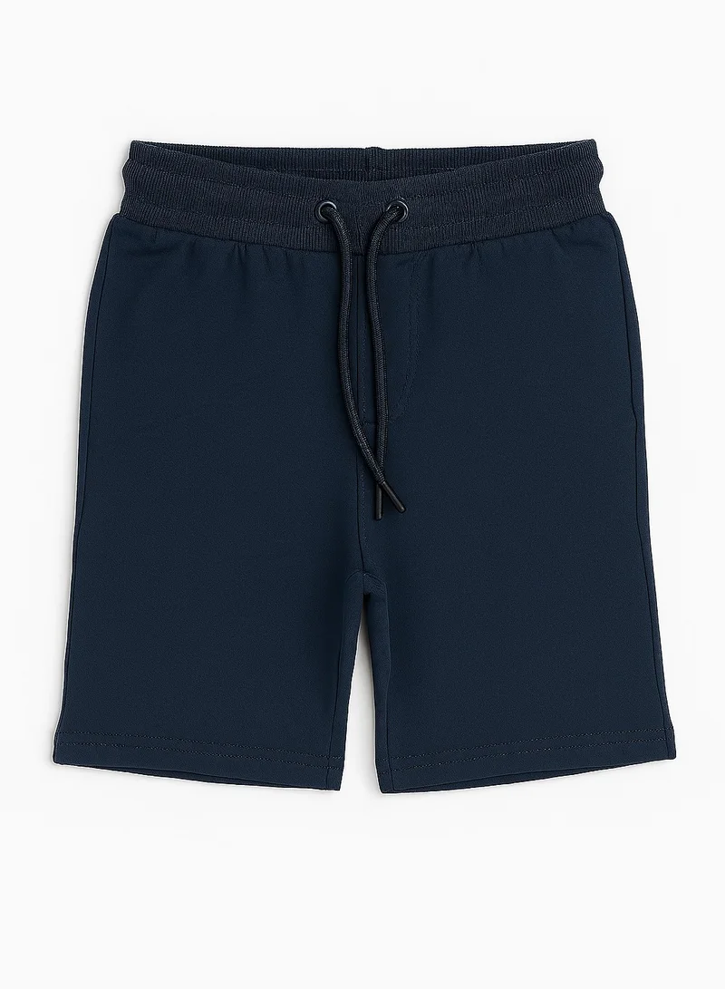 فكتور اند جين Kids French Terry 100% Cotton Shorts - Navy