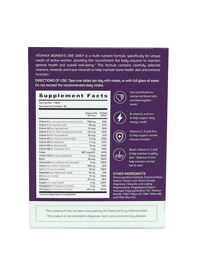 Vitamax Women's One Daily Tab 60's  - Image 2