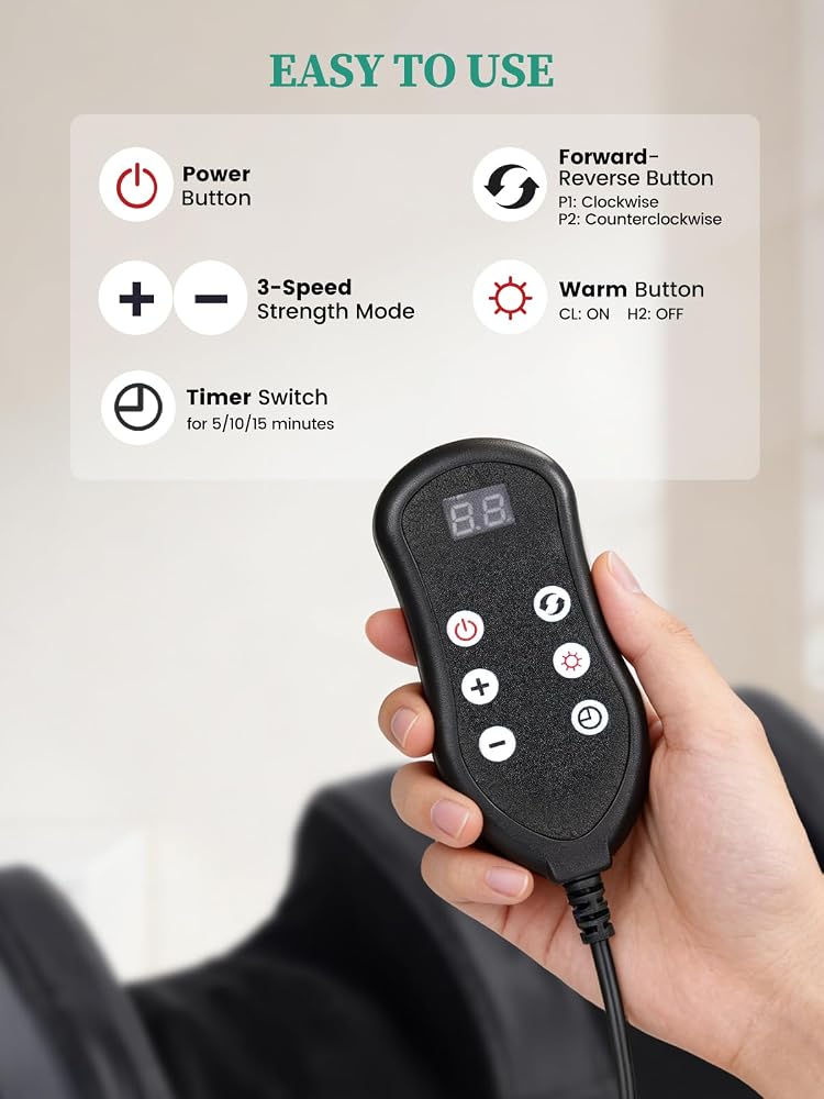 Deciniee Shiatsu Foot Massagers for Pain and Circulation:Circulation Booster for Feet and Legs-Electric Foot Massager with Heat-Calf Massager with Massage Rollers-Gifts for Women and Men-Black - Image 2