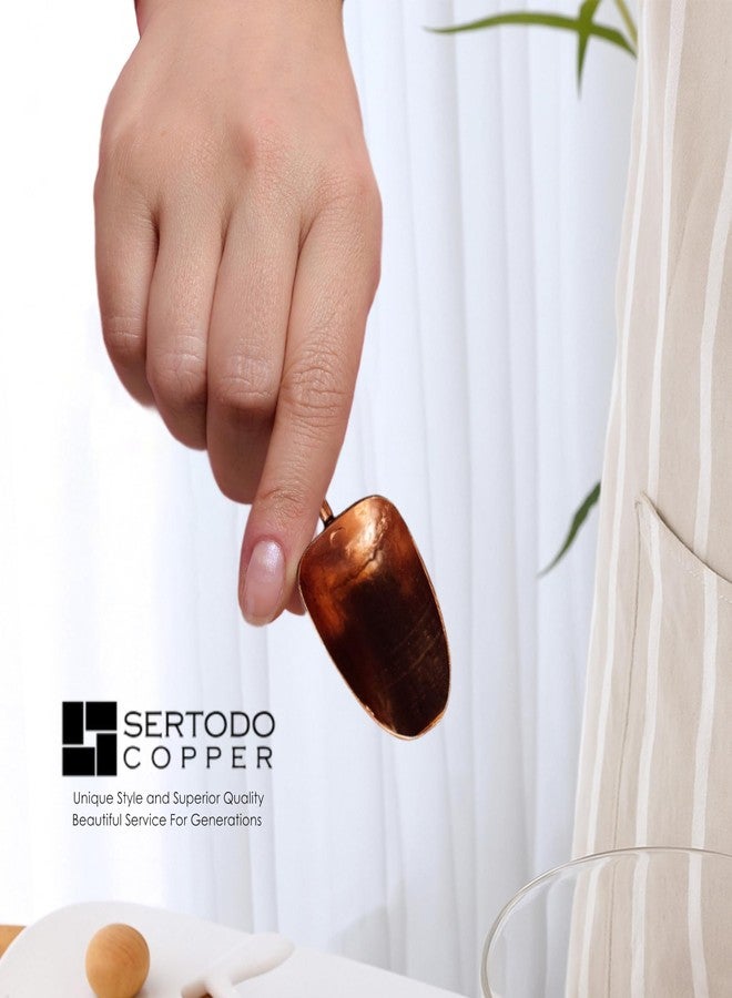 Sertodo Copper Scoop for Coffee and Spices | Solid Copper, Heavy Gauge, Hand Hammered | Copper Handle | 1oz / 2 TBSP Capacity - Image 5