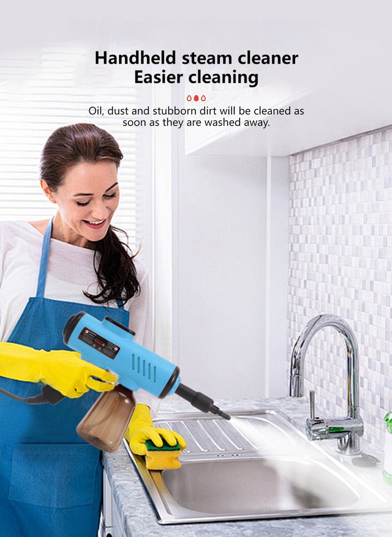 شاربدو منظف ​​البخار متعدد السطح من السطح مع إكسسوارات 7 قطع ، باخرة محمولة 600 مل من اليدين للتنظيف ، منظف البخار متعدد الأغراض للمنزل | تنجيد | سيارة | الجص | المزيد (الأزرق) - Image 3