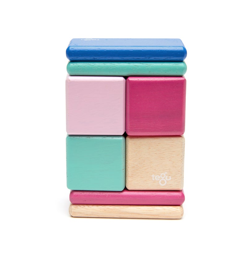 Tegu 8 Piece Tegu Pocket Pouch Magnetic Wooden Block Set, Blossom - Image 4