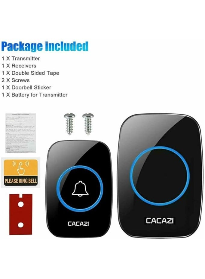 Wireless Doorbell Battery included, Waterproof Remote with AC Power Plug Smart Door Bell 1 Button to 2 Receivers Directly use - Image 2