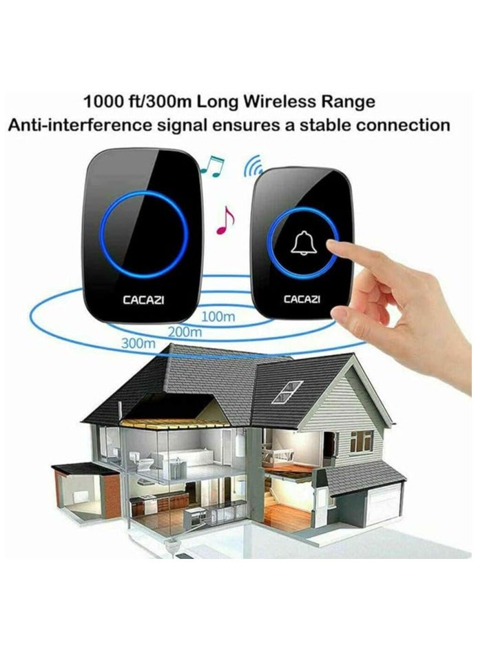 Wireless Doorbell Battery included, Waterproof Remote with AC Power Plug Smart Door Bell 1 Button to 2 Receivers Directly use - Image 3