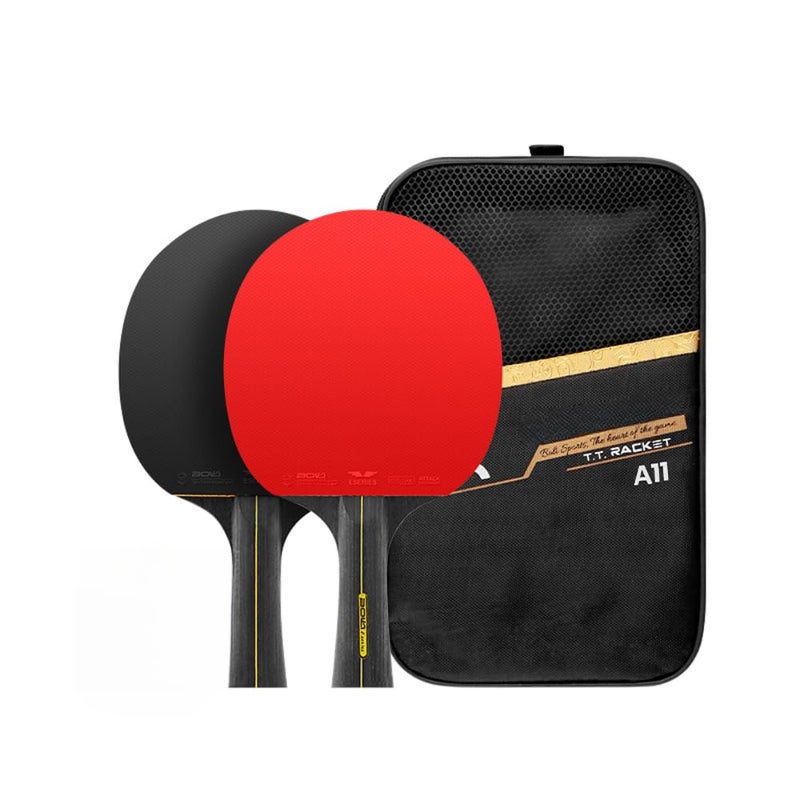 ZHENAN Professional Table Tennis Racket Set - 2 Premium Pure Wood Ping Pong Paddle with Storage Bag, No Balls Included - for Indoor/Outdoor Table Teenis Training - Image 1