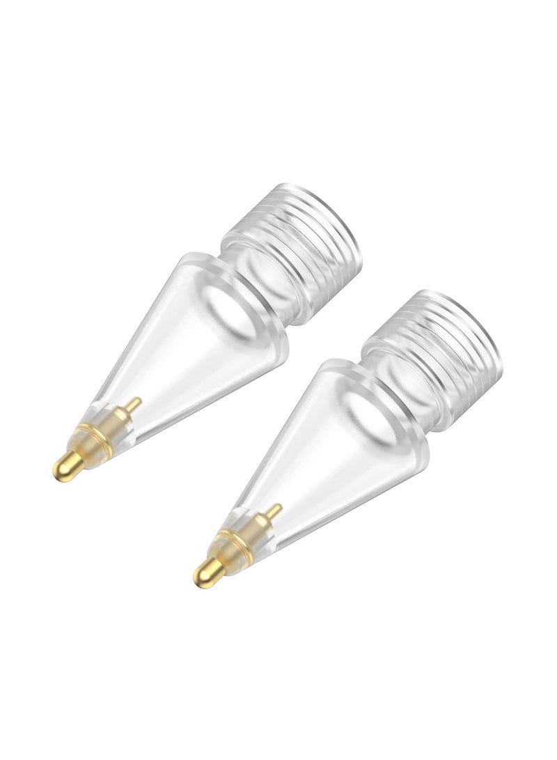 Excefore Replacement Tips for Apple Pencil, 2 Pack Compatible with Apple Pencil 2nd Gen and 1st Gen, No Wear Out Fine Point Precise Control Pen Like Nibs for Apple Pencil (Clear 1.8mm) - Image 1