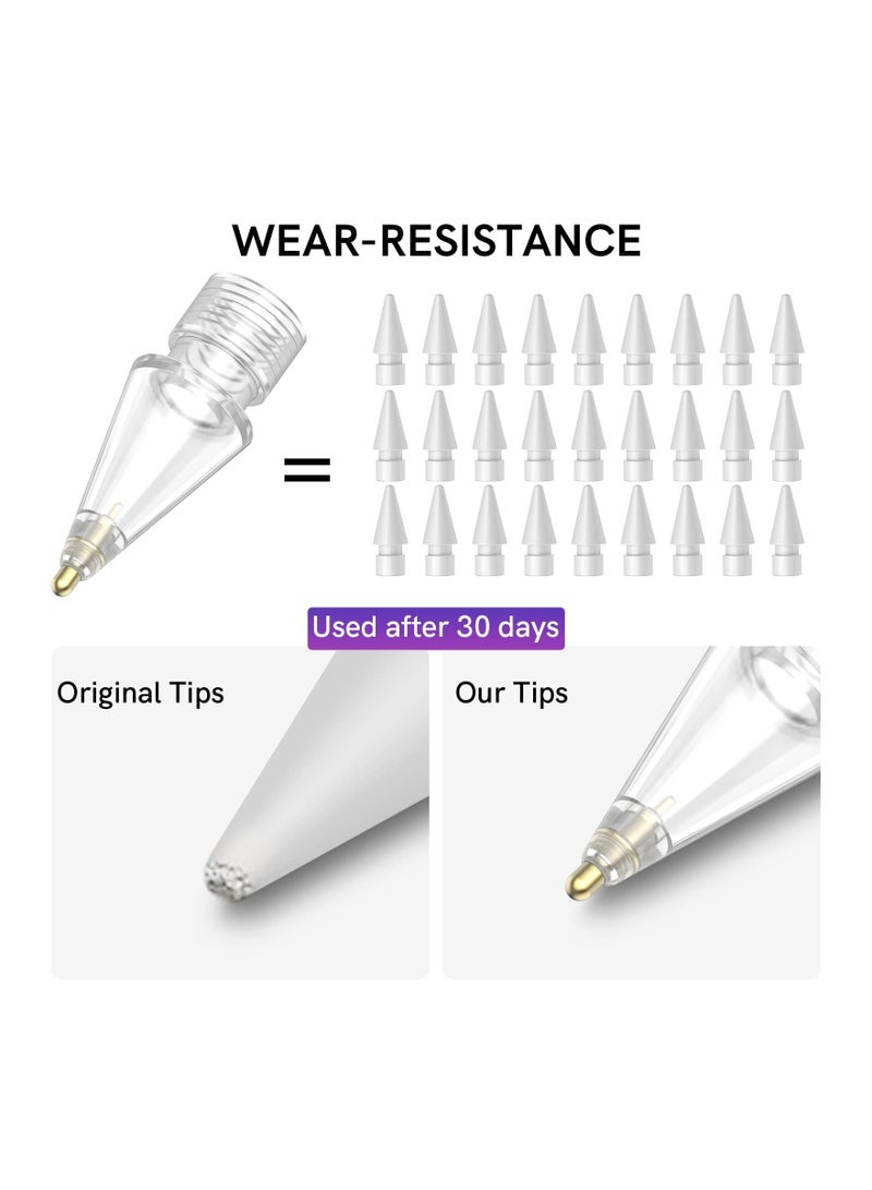 Excefore Replacement Tips for Apple Pencil, 2 Pack Compatible with Apple Pencil 2nd Gen and 1st Gen, No Wear Out Fine Point Precise Control Pen Like Nibs for Apple Pencil (Clear 1.8mm) - Image 4