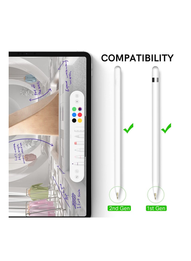 Excefore Replacement Tips for Apple Pencil, 2 Pack Compatible with Apple Pencil 2nd Gen and 1st Gen, No Wear Out Fine Point Precise Control Pen Like Nibs for Apple Pencil (Clear 1.8mm) - Image 2
