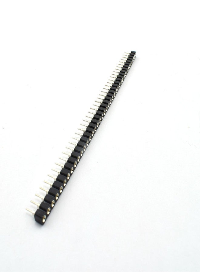 ZYAMY 10pcs 2.54mm 40Pin Round Female Socket Pin Header Strip 1x40P Single Row Straight Female/Male Socket/Pin Header Strip Connector Black - Image 1
