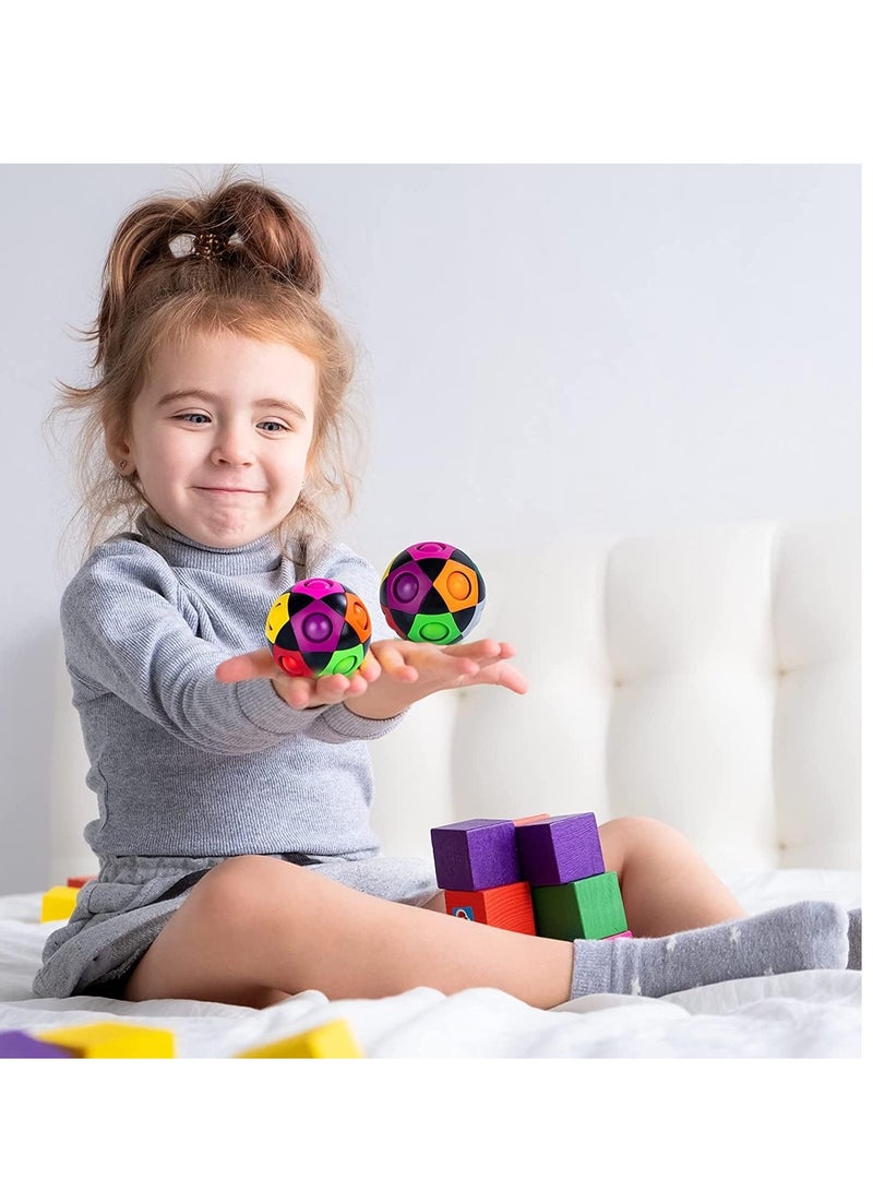 SYOSI Magic Rainbow Ball Fidget Ball, New Version Puzzle Ball Magic Ball Speed Cube 3D Puzzle Fidget Toy for Adults  Kids, Black - Image 2