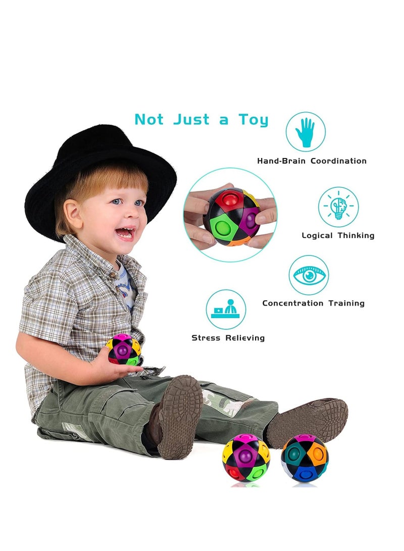SYOSI Magic Rainbow Ball Fidget Ball, New Version Puzzle Ball Magic Ball Speed Cube 3D Puzzle Fidget Toy for Adults  Kids, Black - Image 3