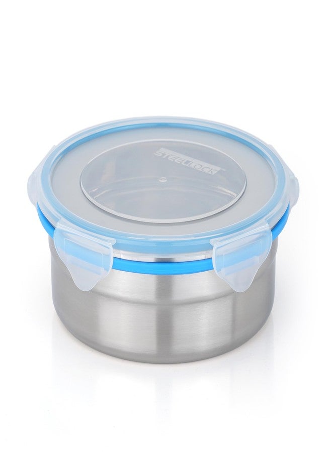STEELLOCK Stainless Steel Airtight Container with Lid | Leakproof, BPA-Free, Durable Kitchen Storage | Multipurpose Food Storage Containers for Kitchen | SL-1401-set of 1, 750ml each, Blue - Image 1