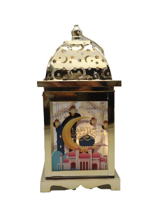 رمضان فانوس رمضان الديكور ضوء عيد الديكور فانوس مصباح للاستخدام الداخلي والخارجي مع المتكلم الموسيقى الإسلامية اللعب - Image 1