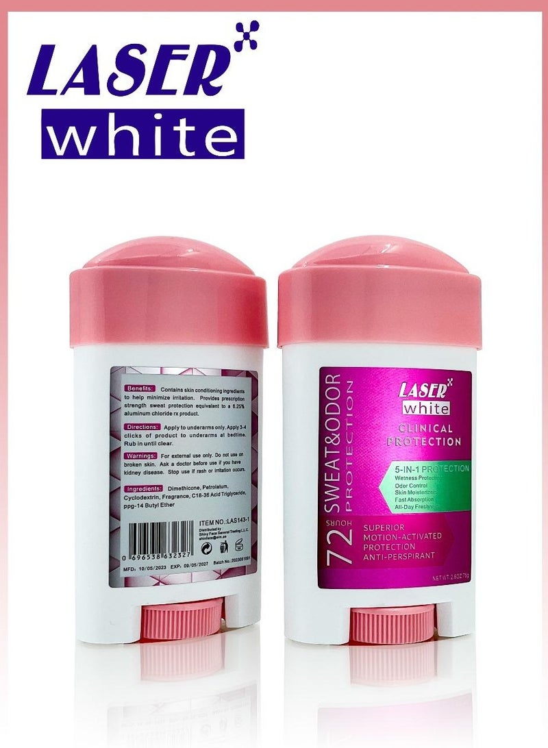 laser white Clinical Protection Cream 72 Hours Antiperspirant Deodorant 75g - Image 2