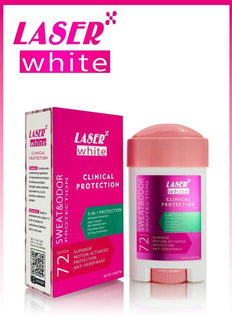 laser white Clinical Protection Cream 72 Hours Antiperspirant Deodorant 75g - Image 3