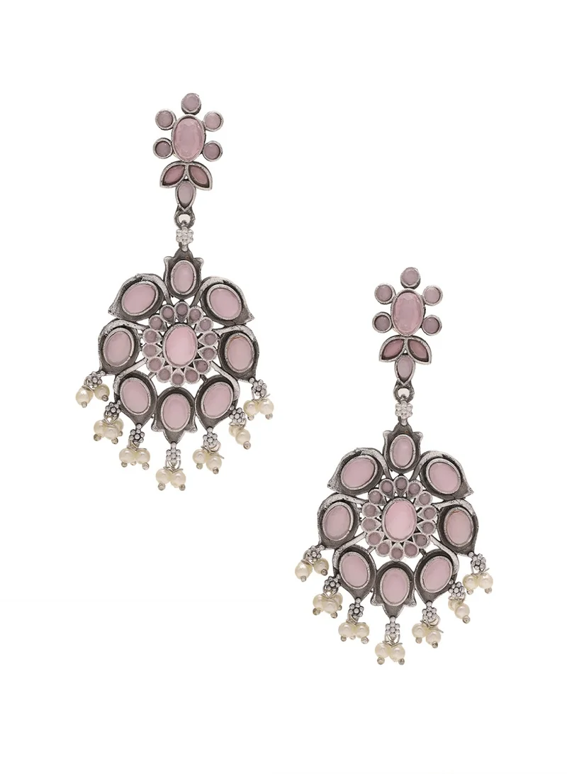 Priyaasi Contemporary Oxidized Drop Earrings