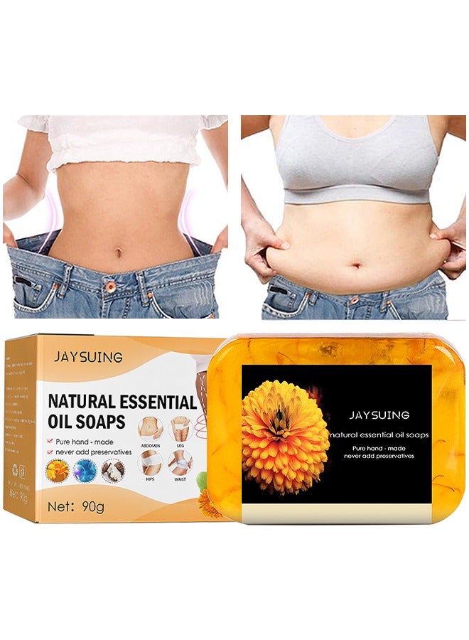 Jaysuing Natural Shaping Essential Oil Soaps 90G, Firmen The Body's Skin, Burn Excess Fat, Shaping Slim Figure Essential Oil Soap, Best Choice For Slimming Down - Image 1