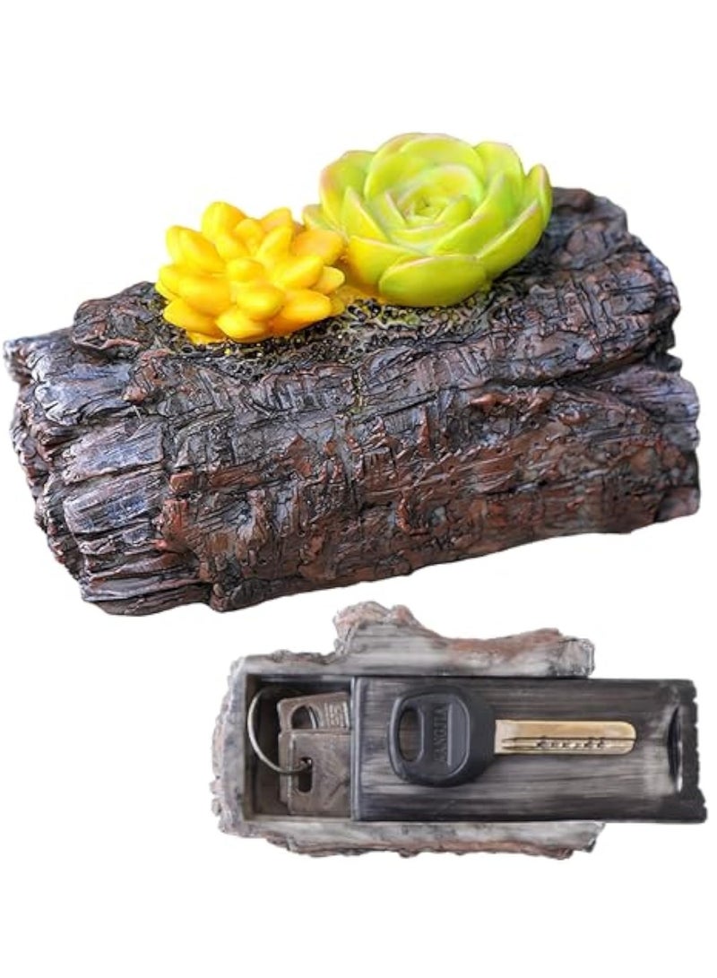 Hide a Spare Key Outdoor Waterproof Fake Branch, With Succulent Key Hider Safe Storage Box, Safe for Outdoor Garden or Yard, Geocaching, Outside Indoor Garden Ornament Decorative - Image 1